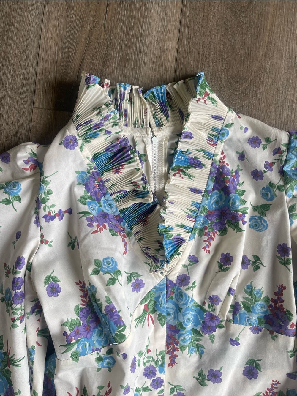 Vintage Floral Bridgerton Gunne Sax Style Dress Cottagecore Grad Prom Bridal - Picture 7 of 11